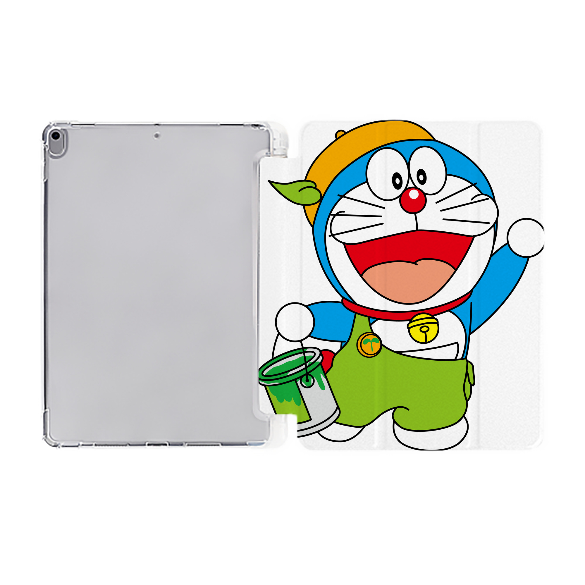（画像用） ドラえもん Doraemon IPad ケース ペン収納付き 三つ折りスタンド PUレザー×シリコン 対応機種9.5/10.5/10.9インチ